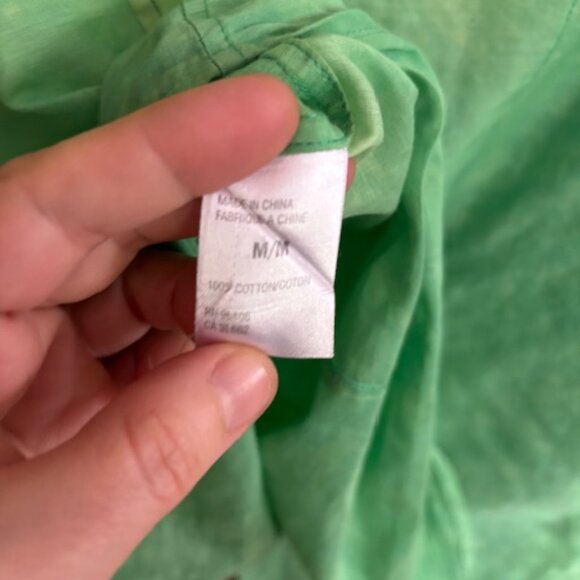 Green Ombre Theory Buttoned Long Sleeved Dress Shirt M - Picture 4 of 8